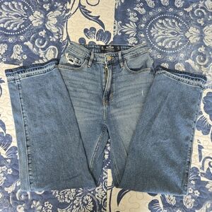 Hollister Ultra High Rise Vintage Stretch Dad Jeans Lightly Distressed